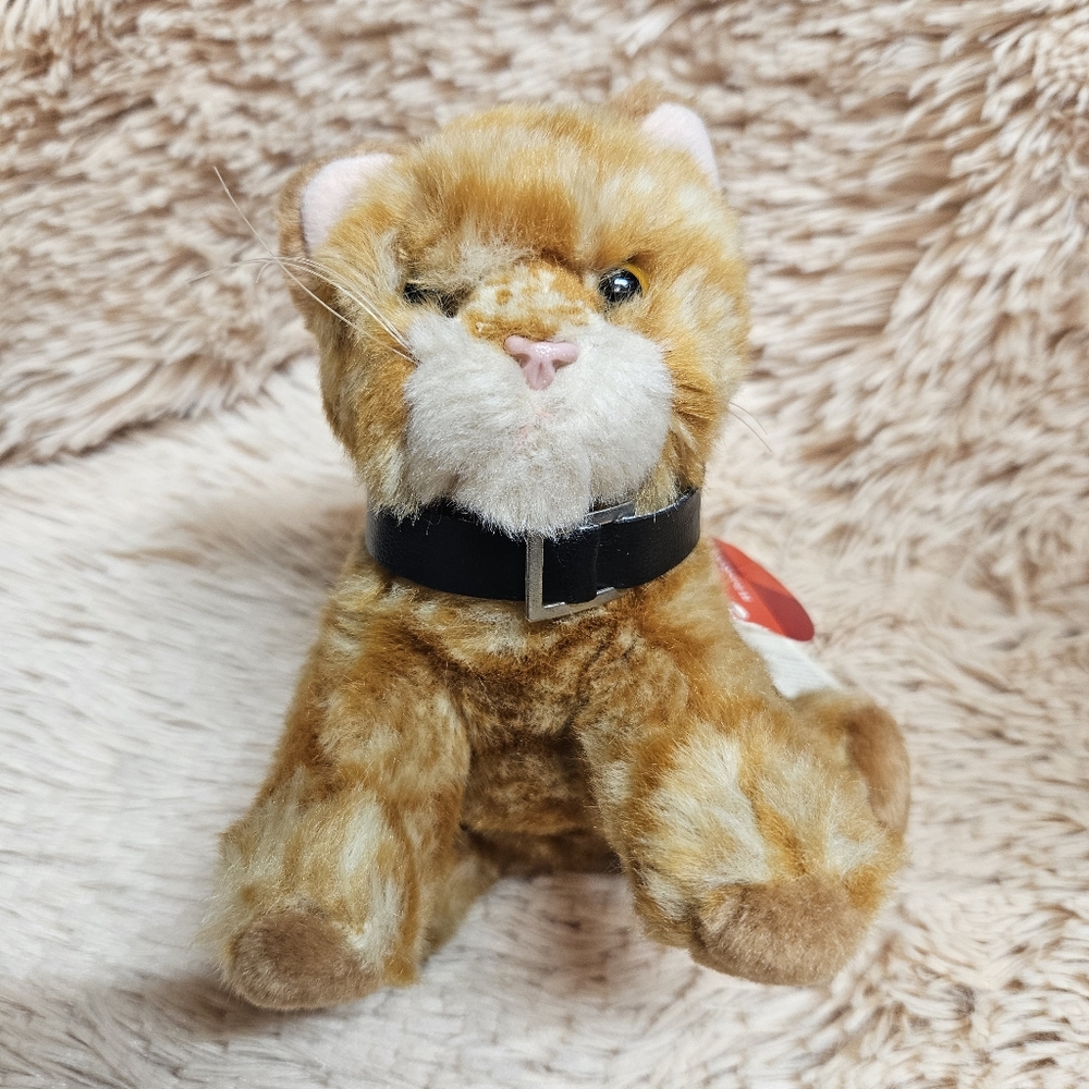 Vintage Whiskers Russ Berrie & Co Orange Tabby Kitten Cat Stuffed Animal Plush